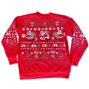 Sky Lite Vintage Christmas Crewneck Santa Medium